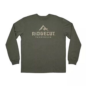 Ridgecut Men's Camo Logo Long-Sleeve T-Shirt Olive NWT Size XL‎